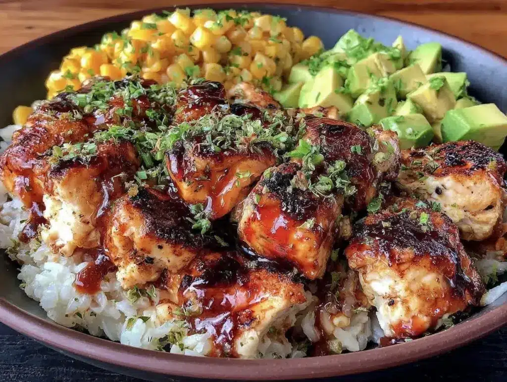 Honey BBQ Chicken Rice Bowl - featured image