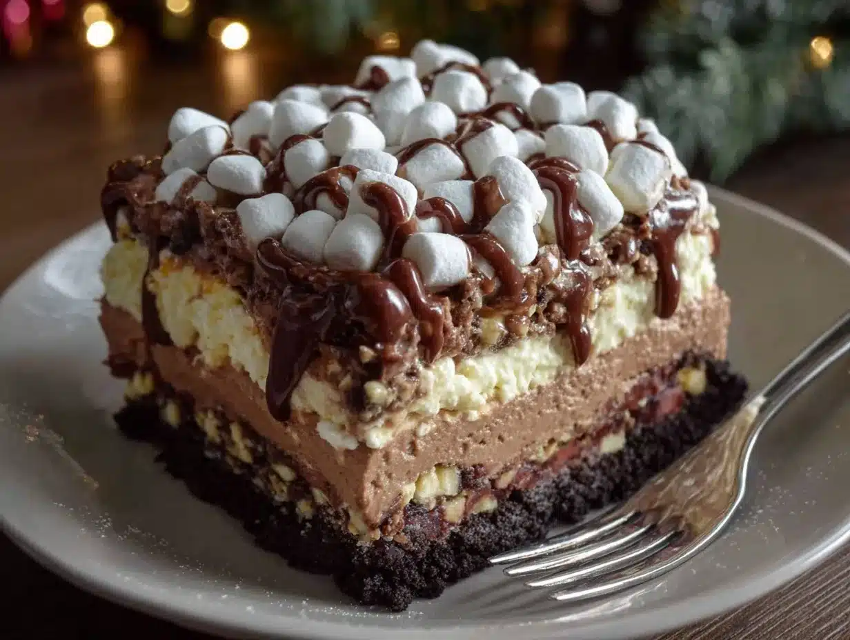 Hot Chocolate Lasagna Recipe 5-Layer Dessert for Cozy Nights 4 hot chocolate lasagna preparation steps