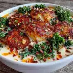 low carb cauliflower sausage kale soup - featured image