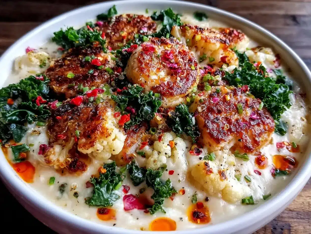 Hearty Low Carb Cauliflower Sausage Kale Soup Recipe Easy and Perfect for Weight Loss 4 low carb cauliflower sausage kale soup preparation steps