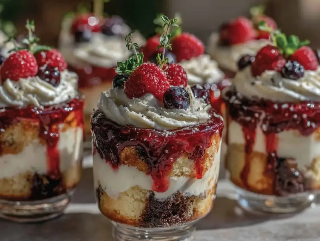 mini trifles with fruits and cream - featured image