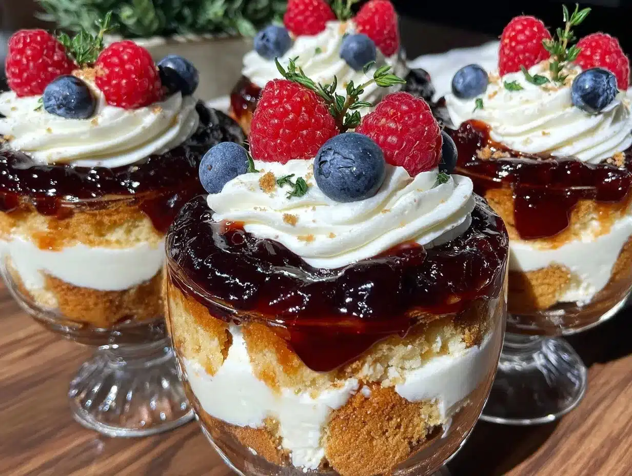 Mini Trifles with Fruits and Cream – Easy Valentine’s Day Dessert 4 mini trifles with fruits and cream preparation steps