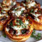 mushroom and cheese pinwheels - featured image