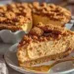 no bake cookie butter cheesecake - featured image