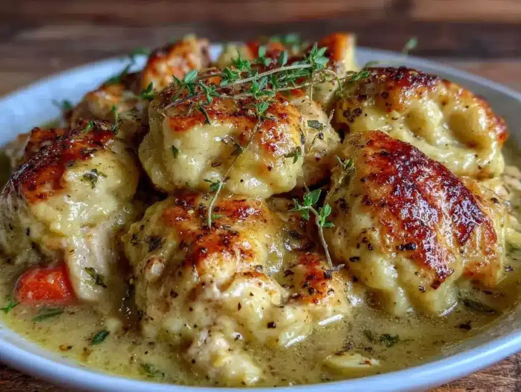 one-pot chicken and dumplings recipe - featured image