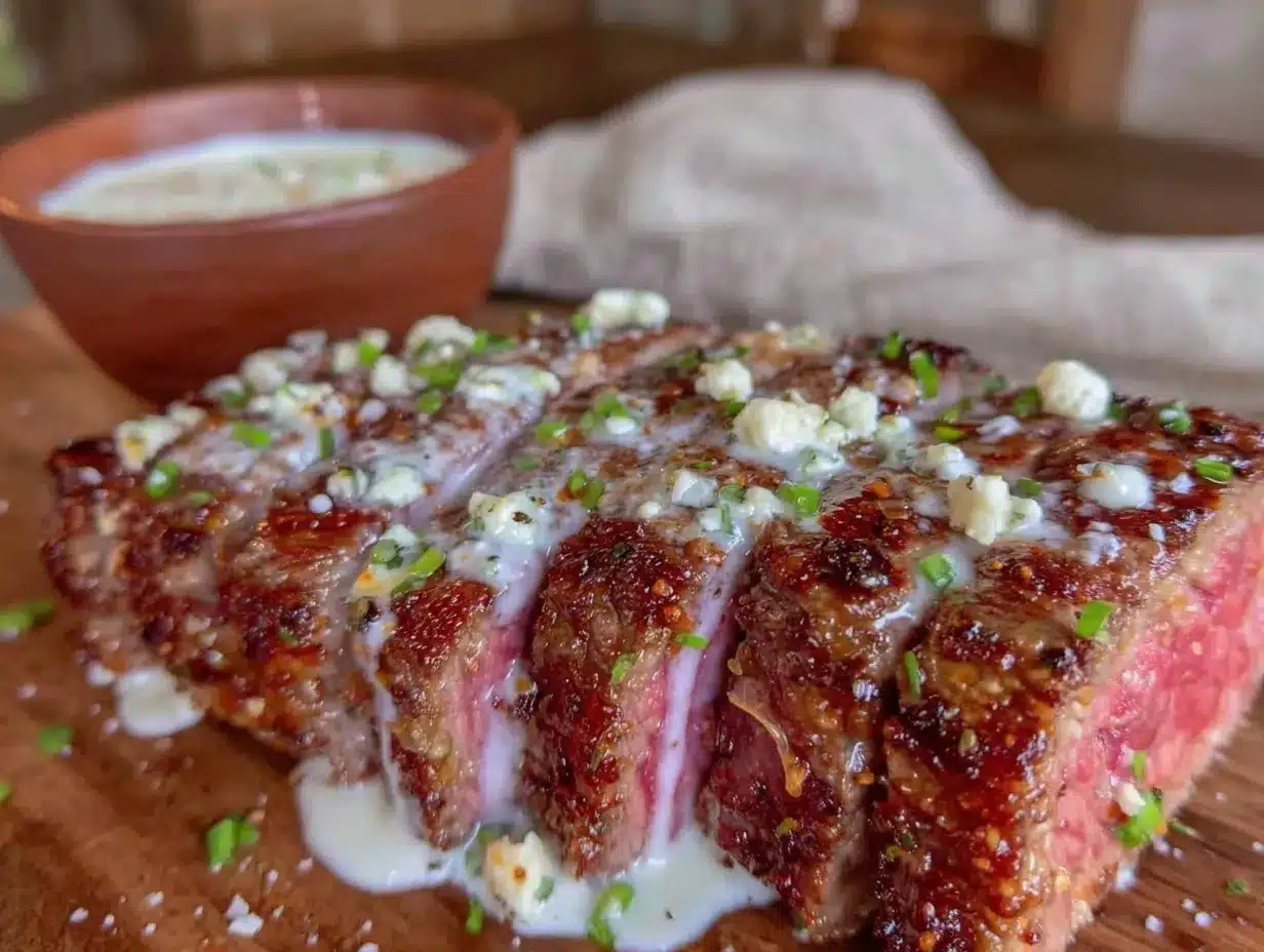 Pan Seared New York Strip Steak Recipe with Gorgonzola Cream Sauce – Perfect Valentine’s Day Dinner 4 Pan Seared New York Strip Steak preparation steps