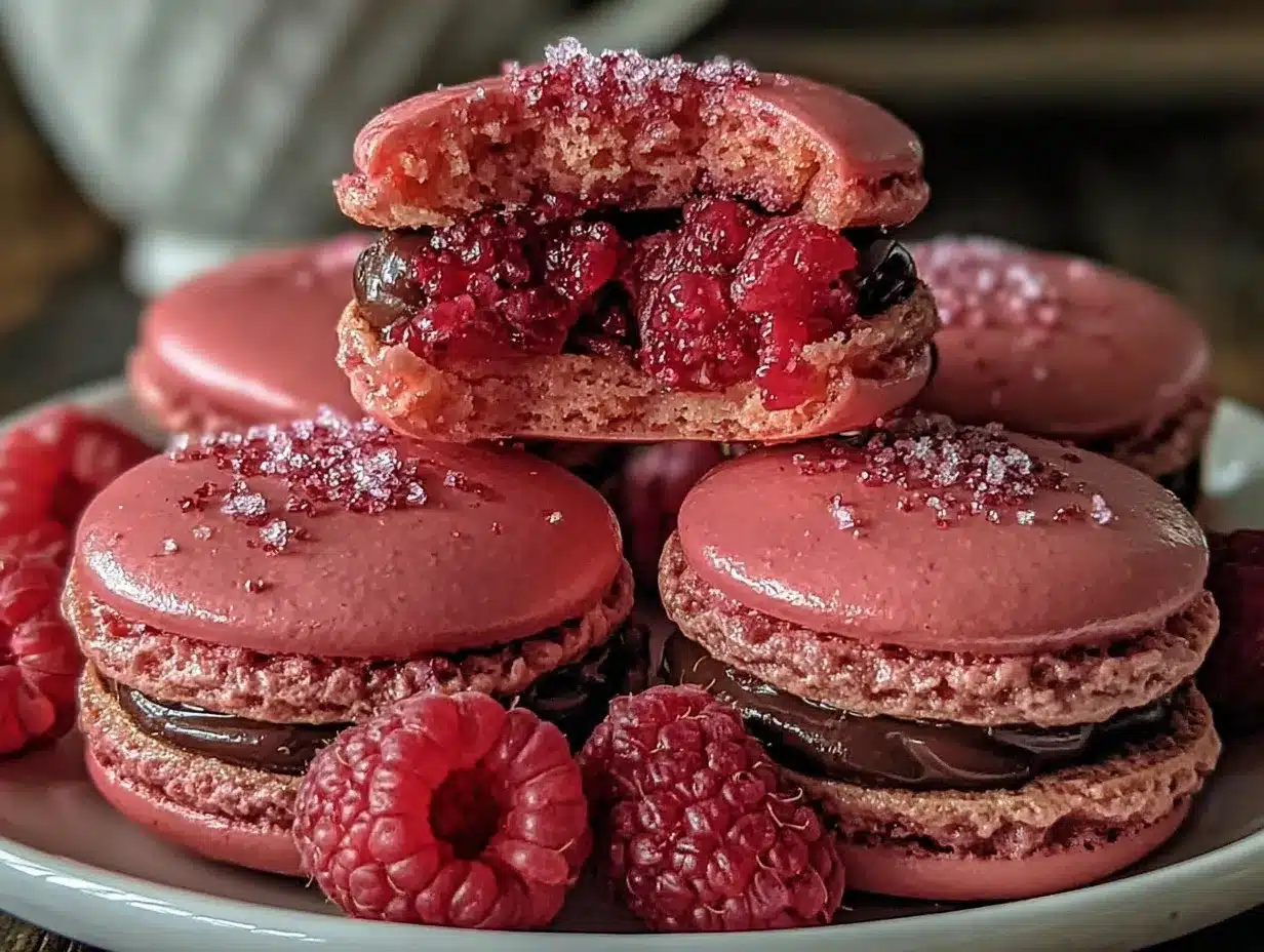 Raspberry Macarons Recipe – Easy Homemade Birthday Dessert Treat 4 raspberry macarons preparation steps