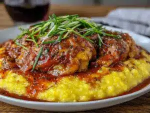 roast chicken with red wine demi-glace - featured image