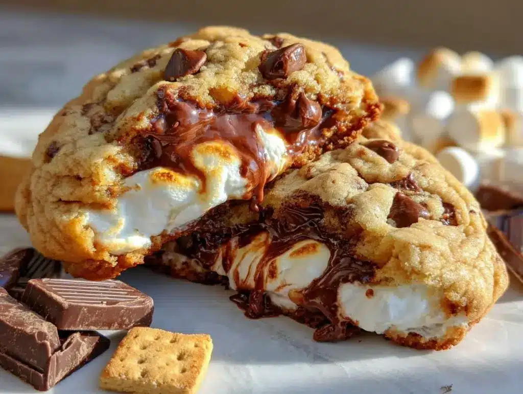 s’mores stuffed cookies - featured image