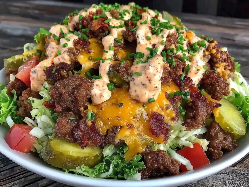 savory chopped cheeseburger salad - featured image