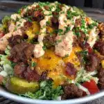 savory chopped cheeseburger salad - featured image