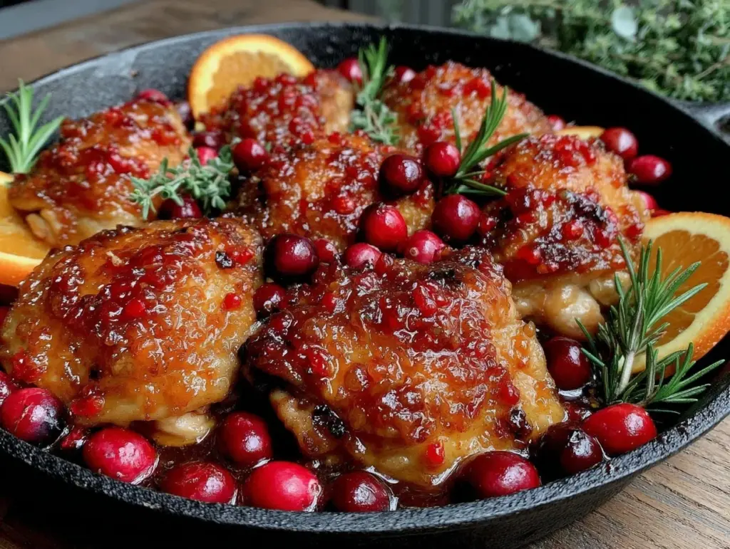savory cranberry orange chicken - featured image