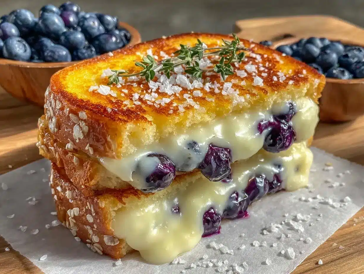 Savory Grilled Cheese Recipe: Easy Gourmet Blueberry Lunch Idea 4 savory grilled cheese recipe preparation steps
