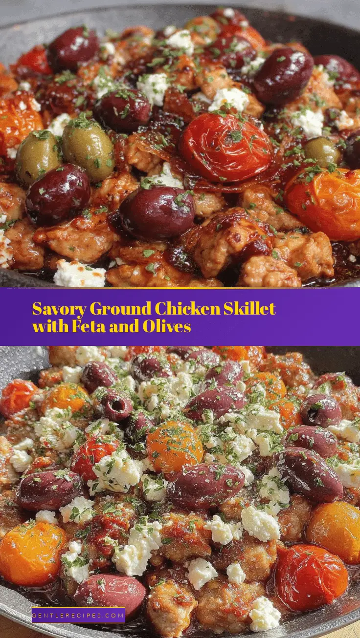 Savory Ground Chicken Skillet with Olives and Feta Easy Mediterranean Dinner Recipe 5 savory ground chicken skillet recipe