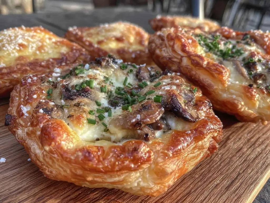 savory mushroom shallot goat cheese tarts - featured image