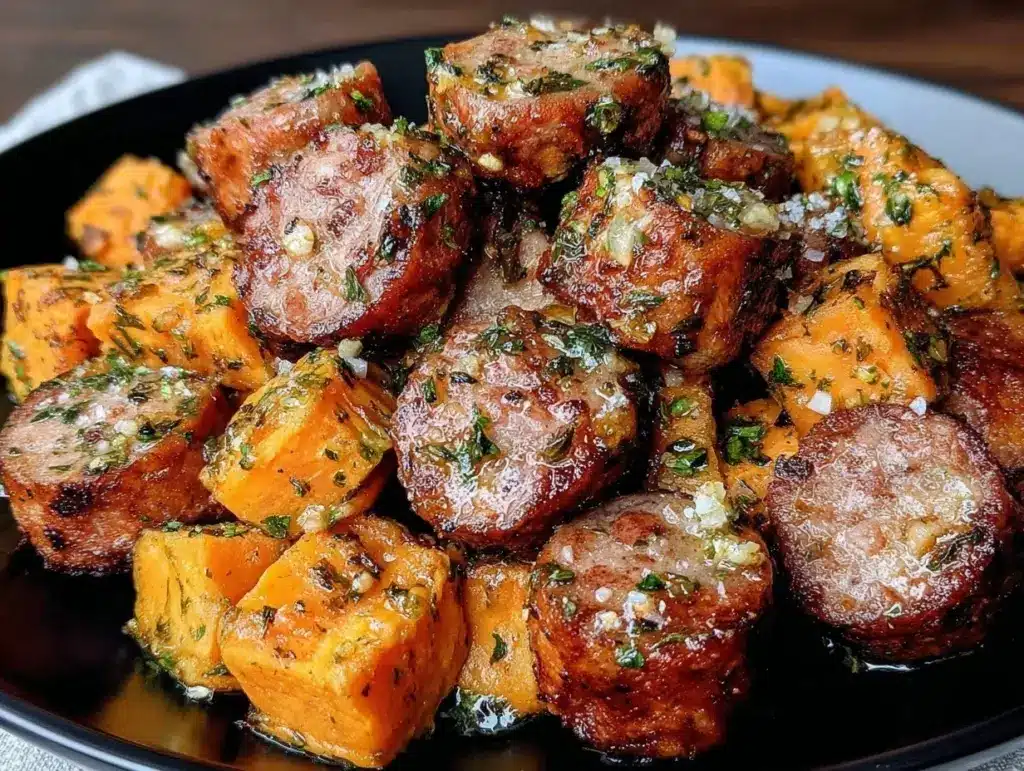 savory sausage and sweet potatoes - featured image