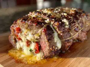 savory stuffed flank steak - featured image