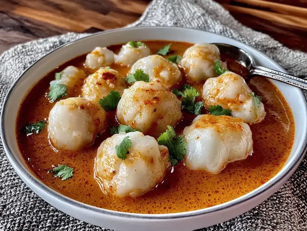 Savory Thai Dumpling Soup Recipe Easy Homemade Comfort Food Dinner 4 savory thai dumpling soup preparation steps