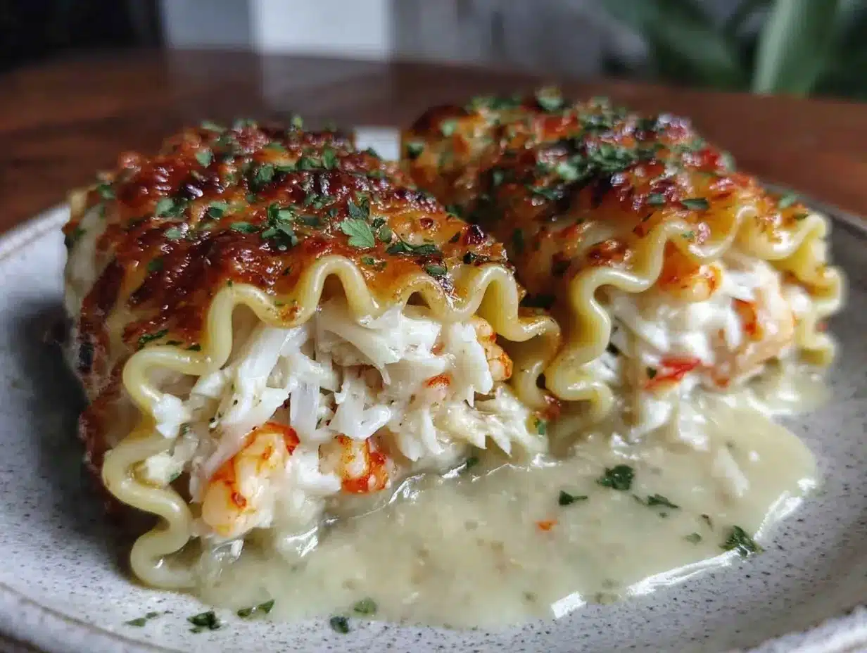 Shrimp and Crab Alfredo Lasagna Roll-Ups – Easy Dinner Recipe for Families 4 Shrimp and Crab Alfredo Lasagna Roll-Ups preparation steps