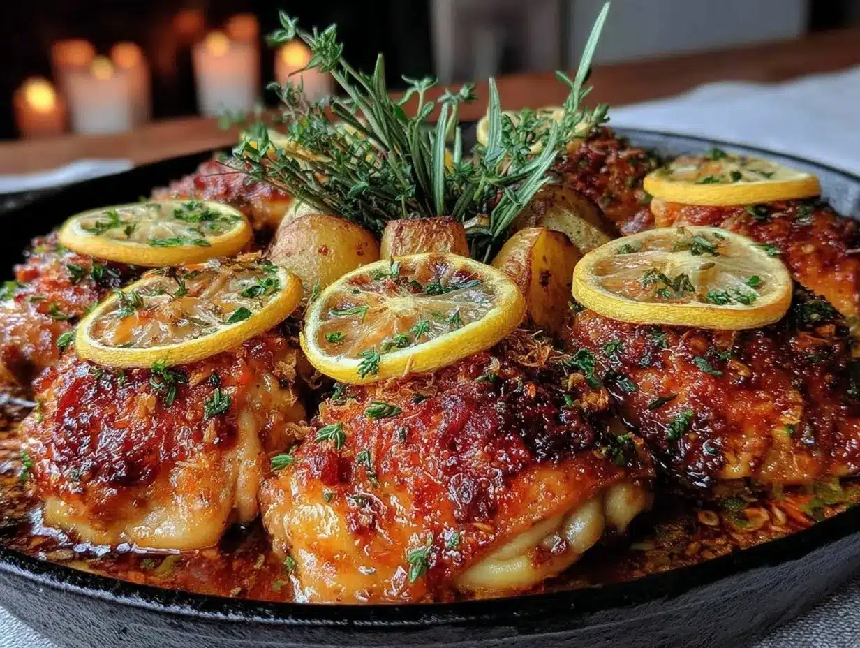 Skillet-Roasted Lemon Chicken Recipe: Easy One-Pan Dinner for Cozy Nights 4 skillet-roasted lemon chicken preparation steps