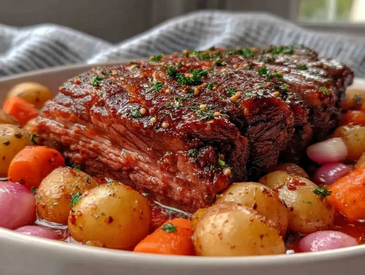 Easy 5-Ingredient Slow Cooker Pot Roast Recipe for Cozy Family Dinners 4 slow cooker pot roast preparation steps