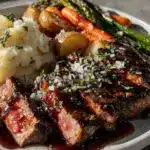 steak with red wine sauce - featured image