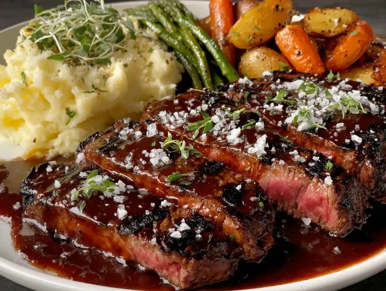 Perfect Steak with Red Wine Sauce Recipe for Date Night 4 steak with red wine sauce preparation steps
