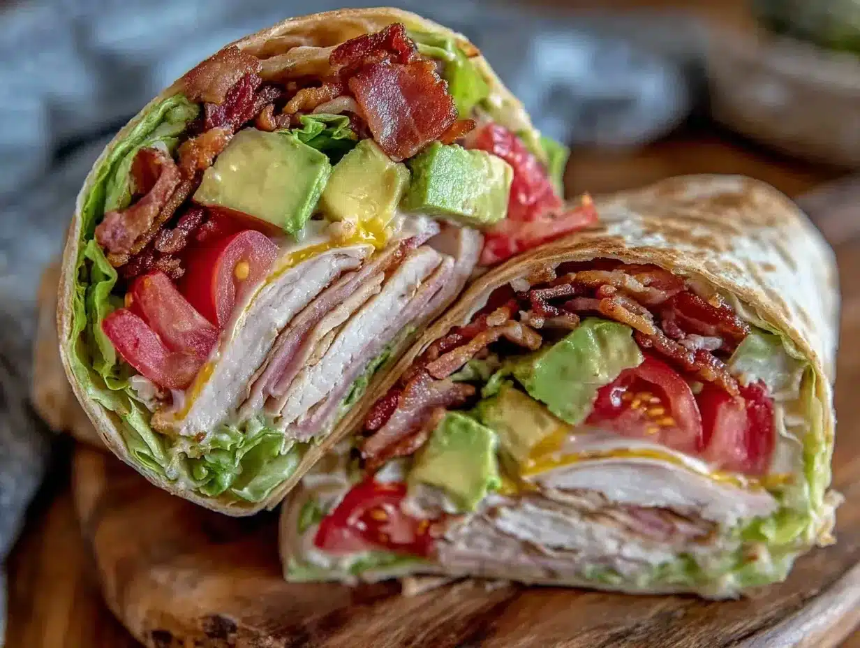 Turkey Avocado Club Wraps Recipe – Easy Fresh Lunch Idea 4 Turkey Avocado Club Wraps preparation steps