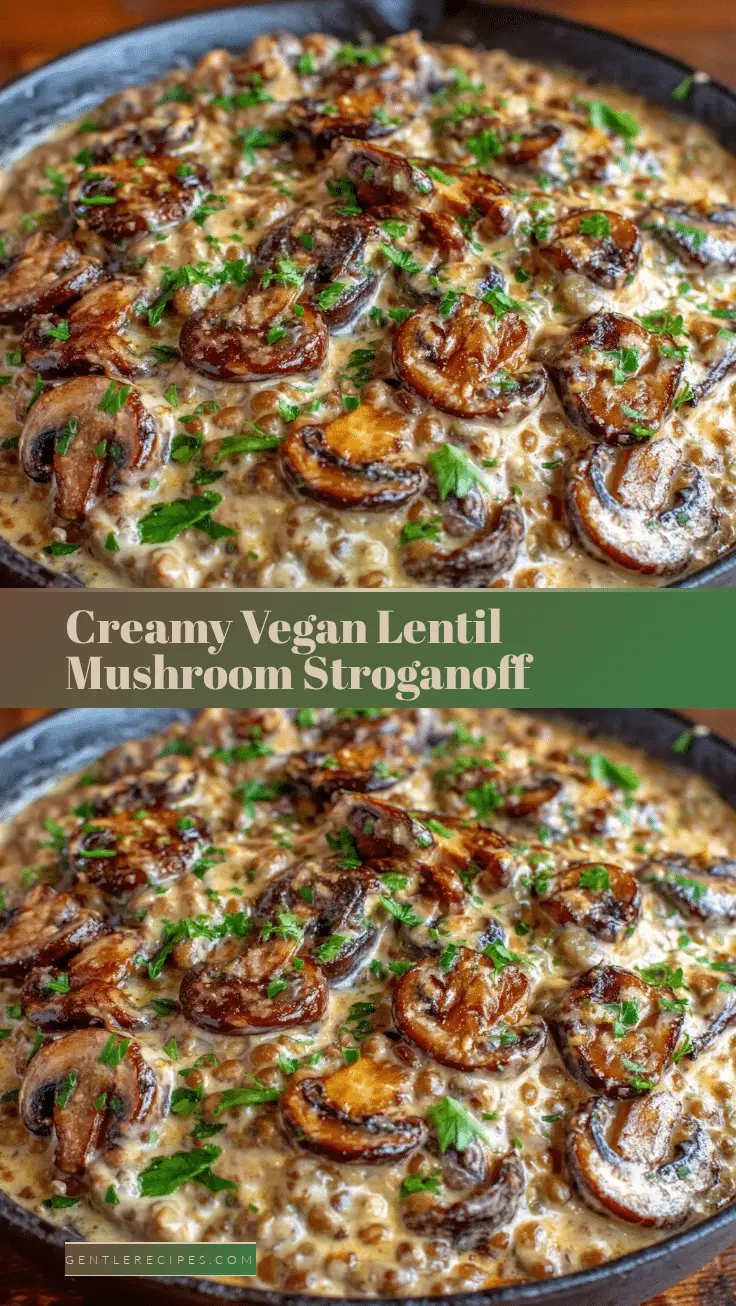 Creamy Vegan Lentil Mushroom Stroganoff Easy High Protein Dinner Recipe 5 vegan lentil mushroom stroganoff recipe