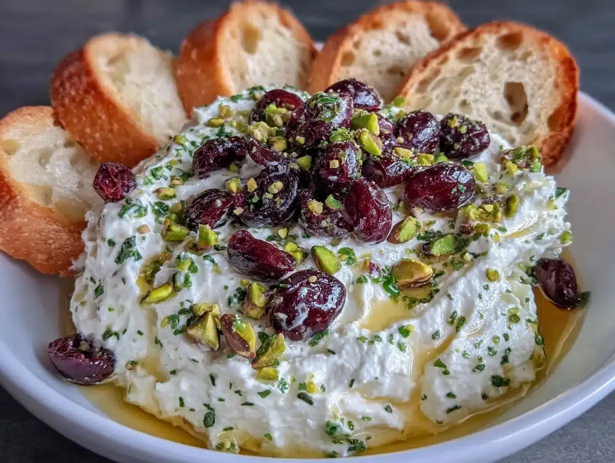 Whipped Feta Dip Recipe: Easy Hot Honey Cranberry Appetizer 4 whipped feta dip preparation steps