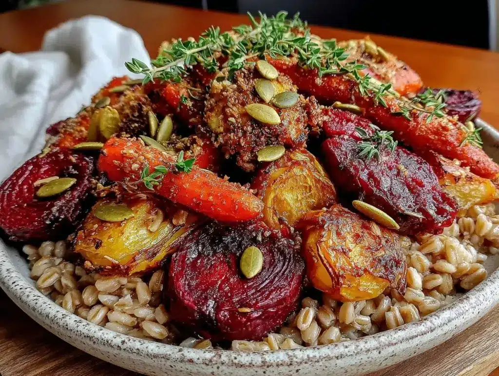 wholesome hearty farro salad - featured image