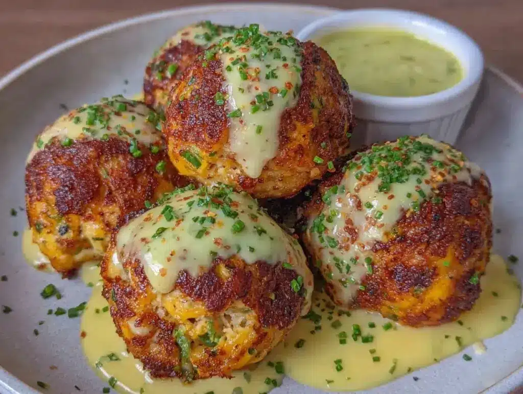 baked salmon meatballs - featured image