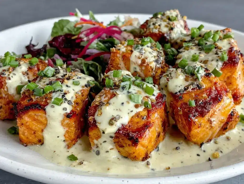 bang bang salmon bites bowls - featured image