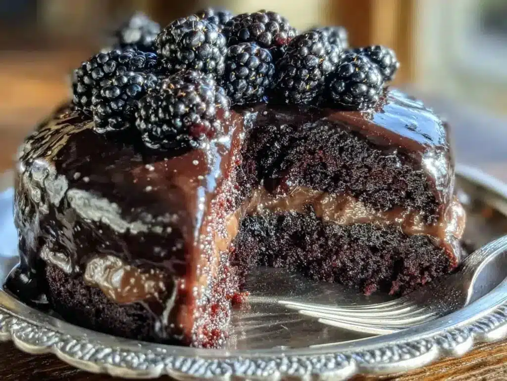 blackberry velvet cake recipe - featured image