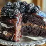 blackberry velvet cake recipe - featured image