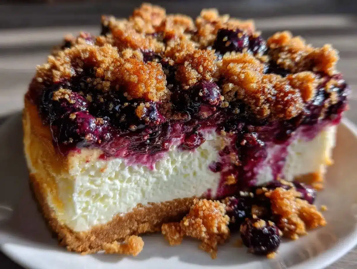 Irresistible Blueberry Crumble Cheesecake Recipe Easy Summer Dessert Idea 4 blueberry crumble cheesecake preparation steps