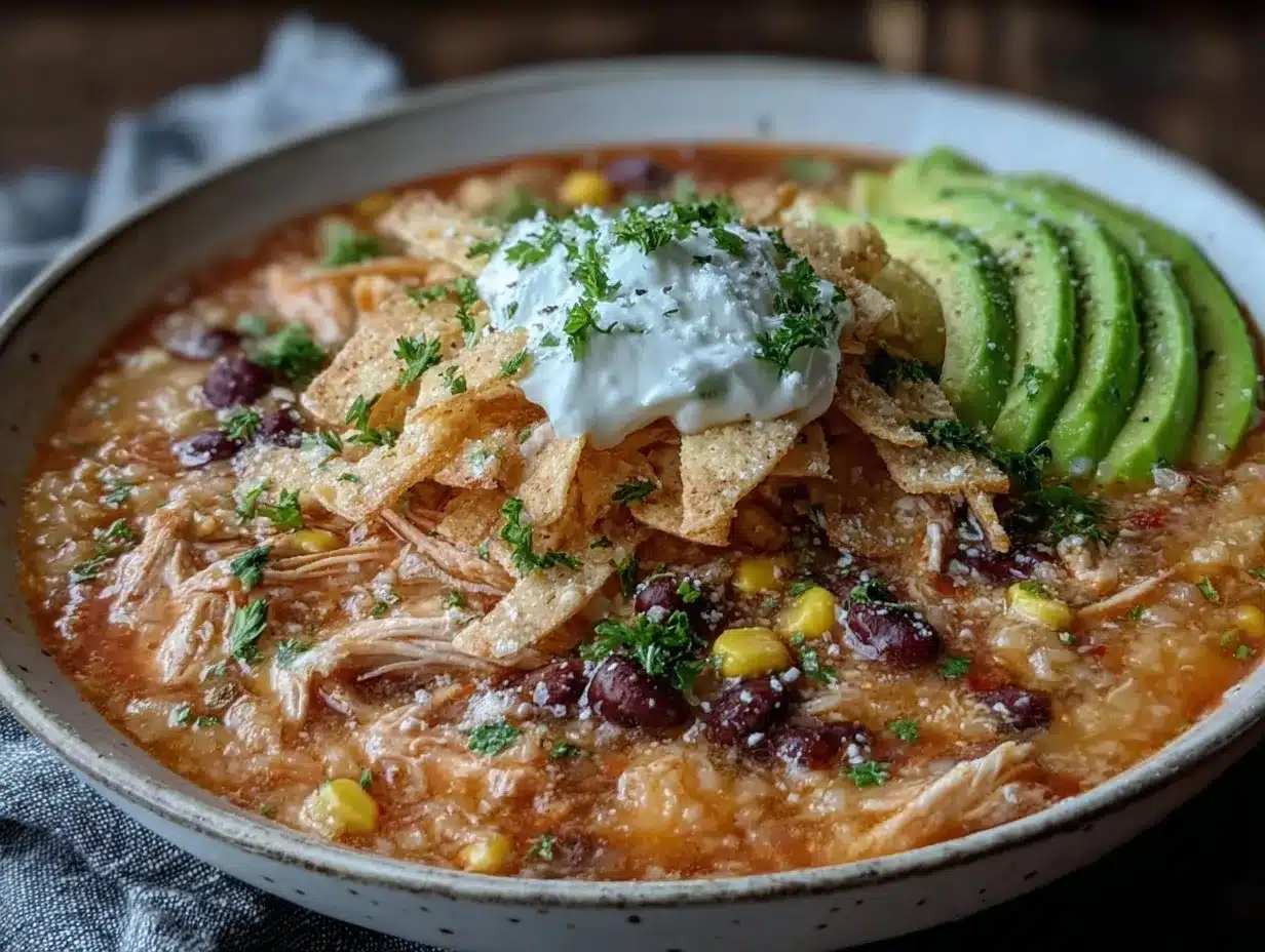 Savory Chicken Tortilla Soup Recipe Easy Weeknight Dinner Idea 4 chicken tortilla soup preparation steps