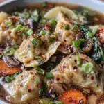 cozy savory potsticker soup - featured image