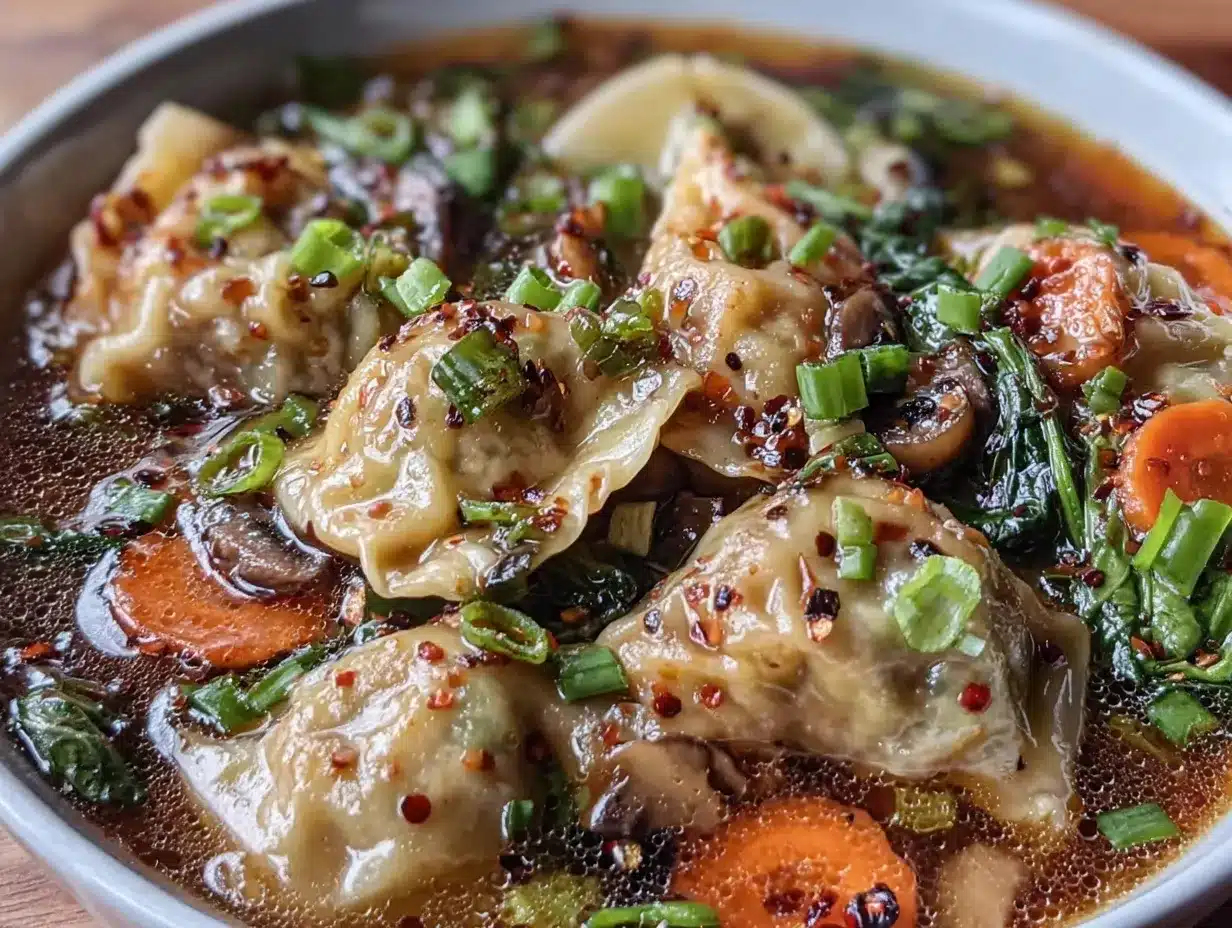 Cozy Savory Potsticker Soup Recipe Easy Dinner for Cold Nights 4 cozy savory potsticker soup preparation steps