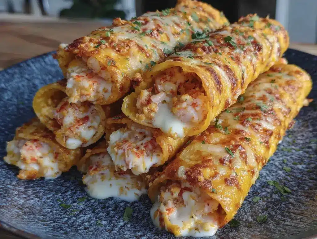 crab shrimp queso taquitos - featured image