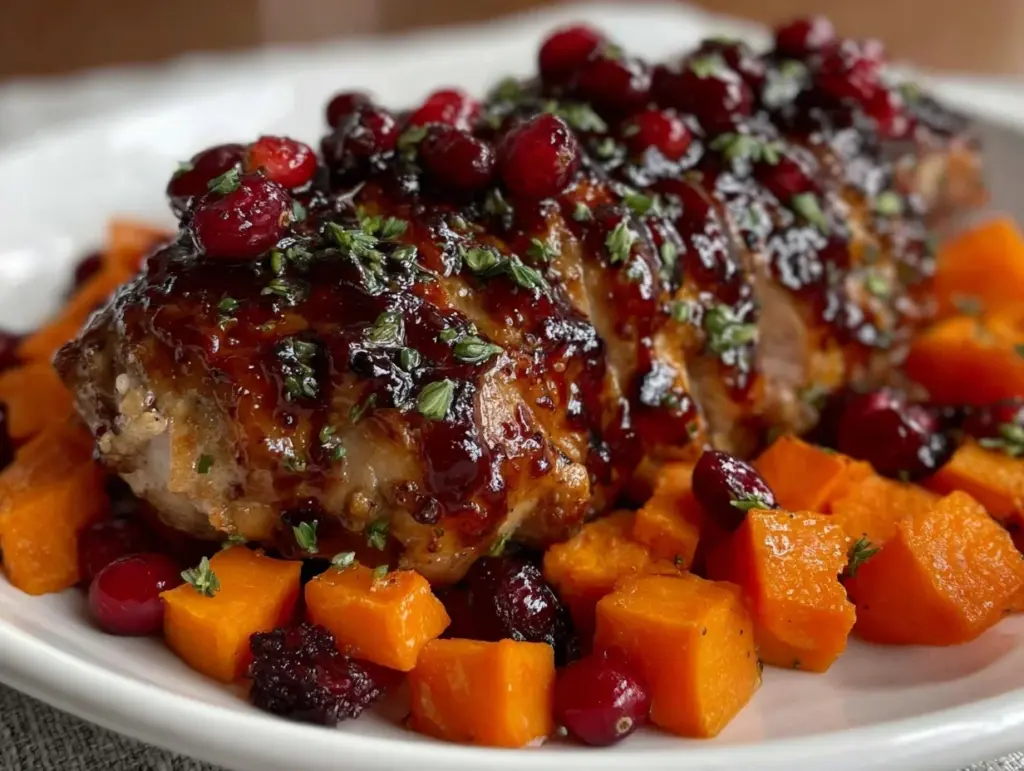 cranberry glazed chicken - featured image