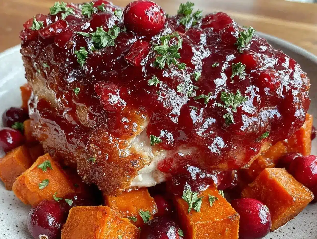 Easy Cranberry Glazed Chicken Recipe with Carrots and Sweet Potatoes for Perfect Fall Dinner 4 cranberry glazed chicken preparation steps