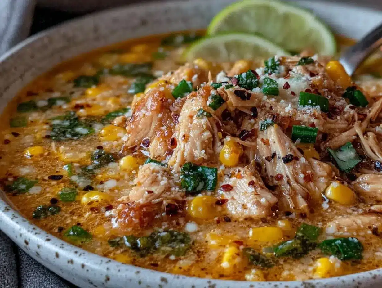 Creamy Chicken Poblano Soup Recipe Easy Loaded Mexican Soup to Make 4 creamy chicken poblano soup preparation steps