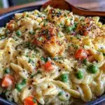 creamy chicken pot pie orzo - featured image