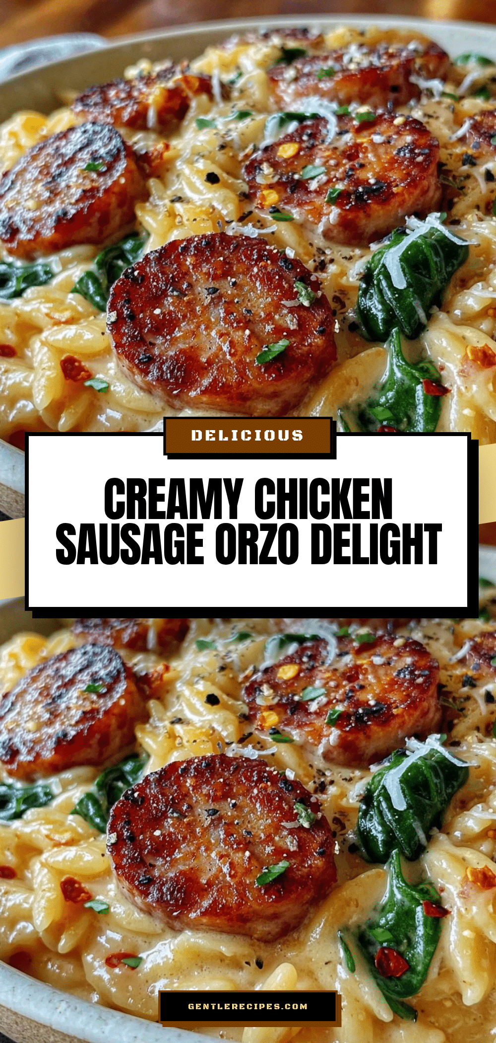 Creamy Chicken Sausage Orzo Skillet Recipe Easy Comfort Dinner Idea 5 creamy chicken sausage orzo skillet recipe