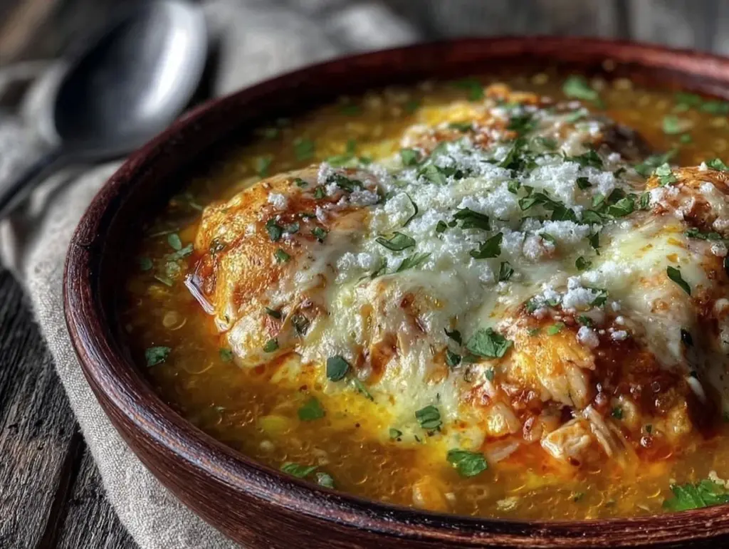 creamy chile relleno soup with chicken - featured image
