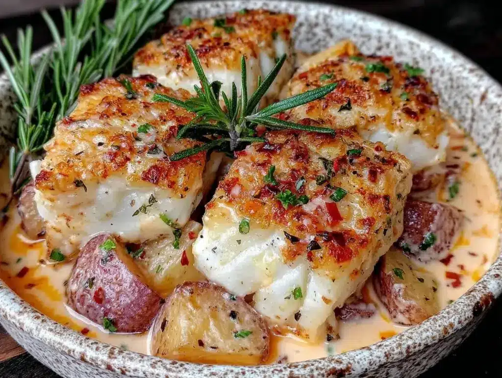 creamy cod and potatoes - featured image