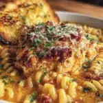 creamy crock pot chicken parmesan soup - featured image