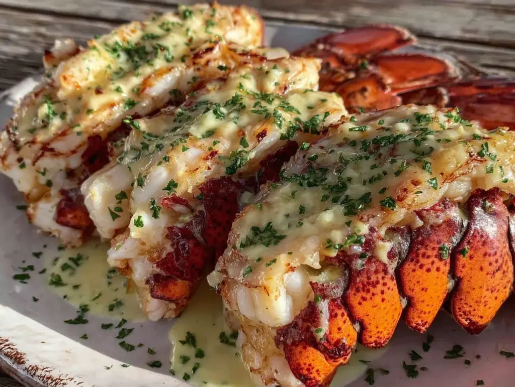 creamy garlic butter lobster tails - featured image