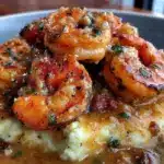 creamy garlic butter shrimp mashed potatoes - featured image